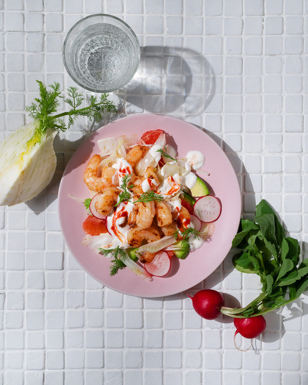 Salat krevettide, fenkoli ja greibiga