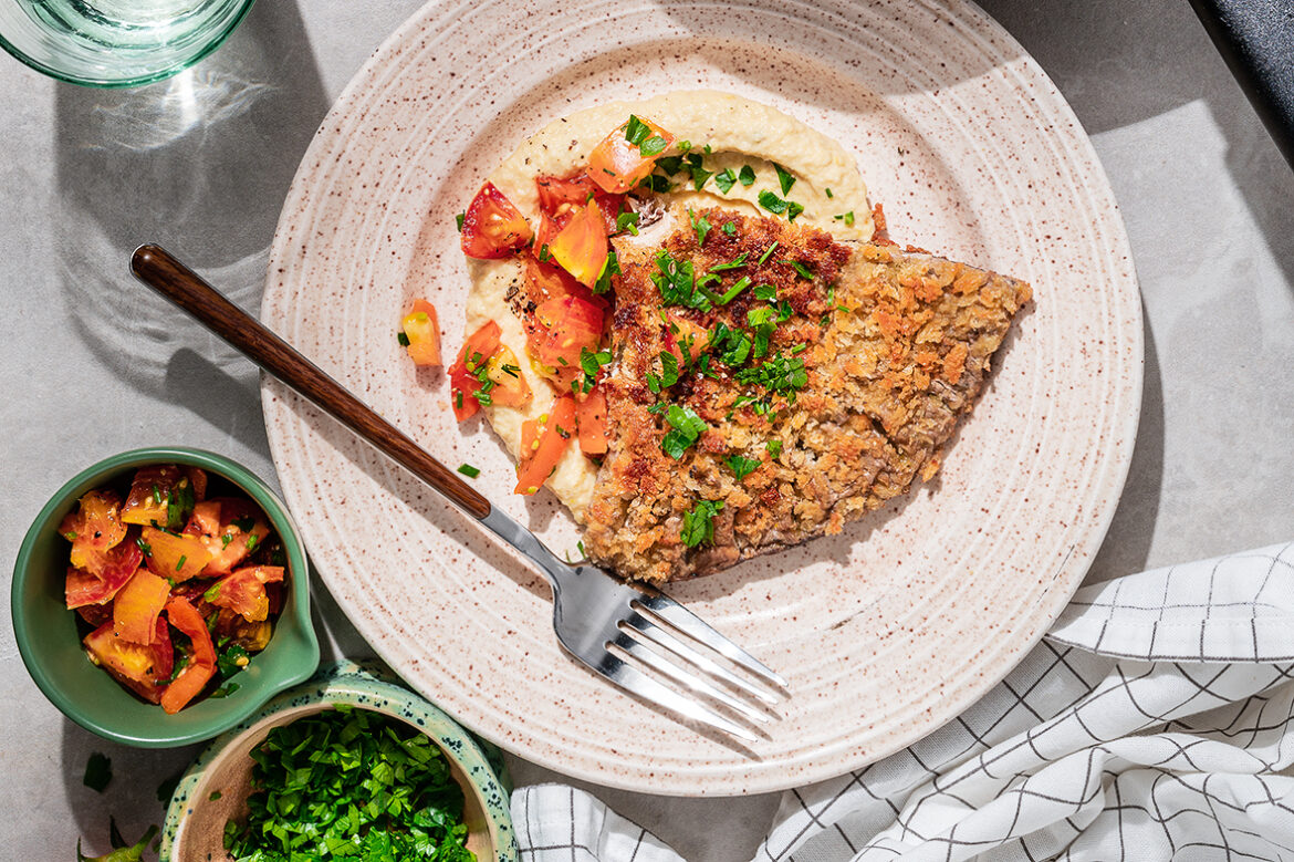 Sirmiku-šnitsel suvikõrvitsahummuse ja tomatitega