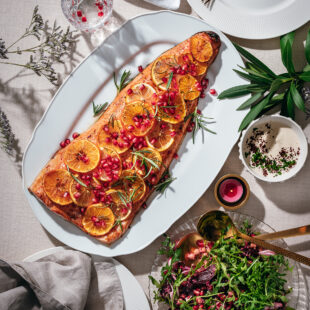 Tsitruste ja granaaõunakastmega ahjulõhe